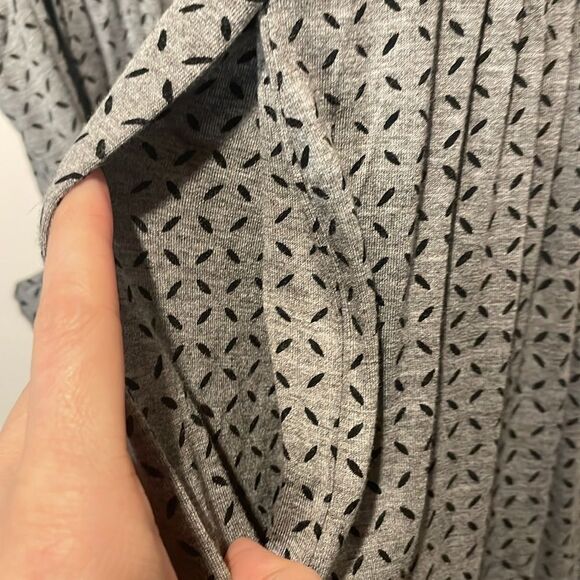 Loft- NWT Gray Print V-Neck Sleeveless Belt Stretch Jersey Pockets Dress- XLP - Picture 6 of 10
